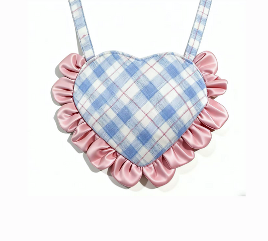 pink+Blue checkerboard patchwork bag