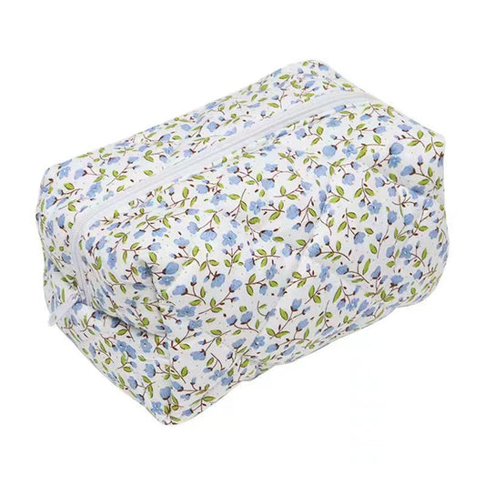 Floral makeup bag within Blue