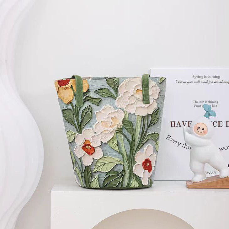 Spring Painting Bucket Bag