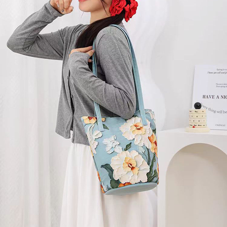 Spring Painting Bucket Bag