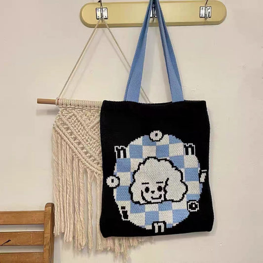 Artist Teddy Dog Black Bag
