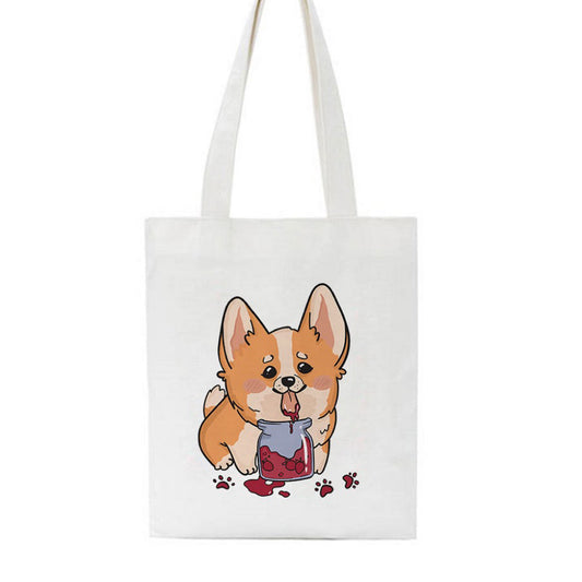 Cute Printed Bag Paw Print Canvas Bag