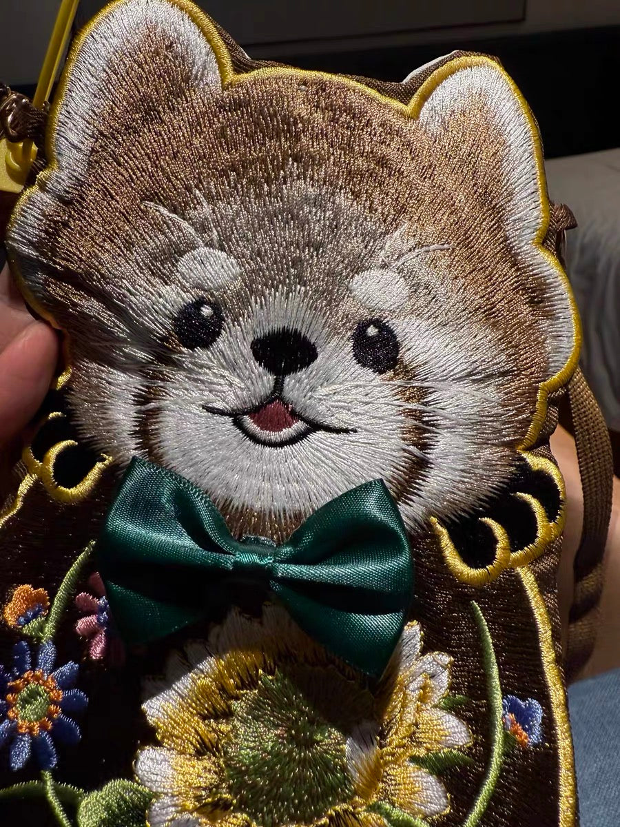 Embroidered bear bag