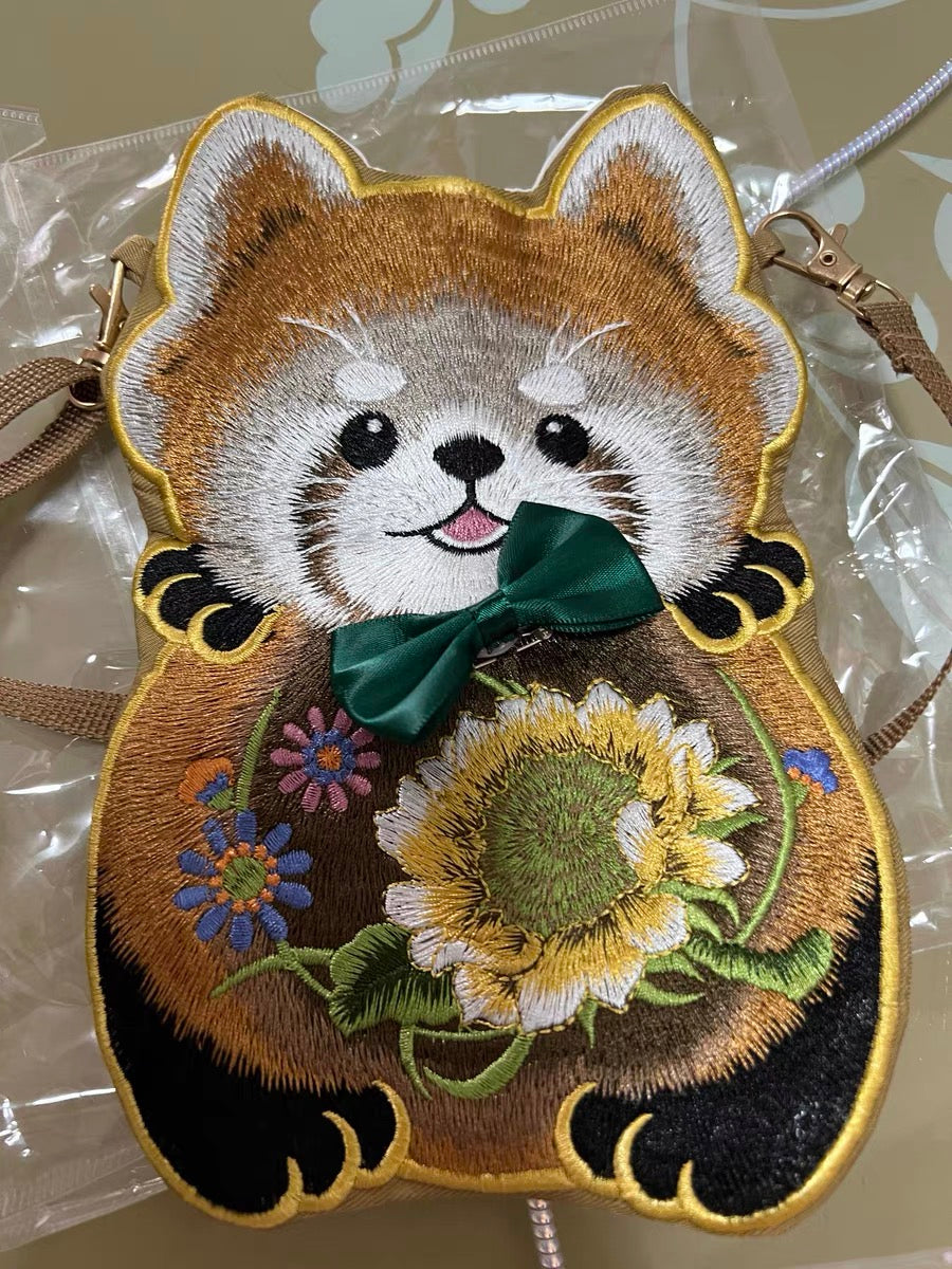 Embroidered bear bag