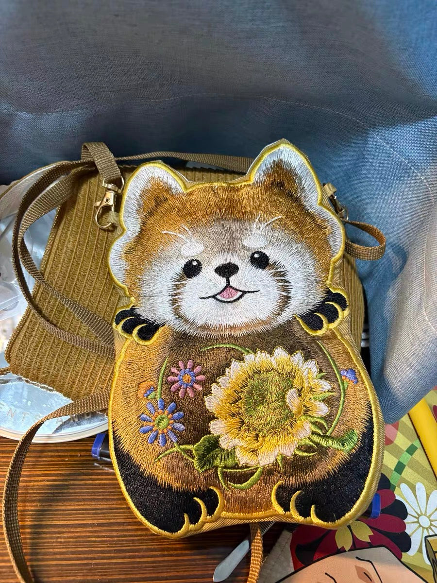 Embroidered bear bag
