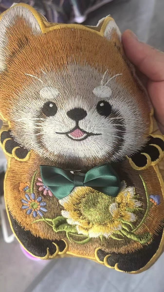 Embroidered bear bag